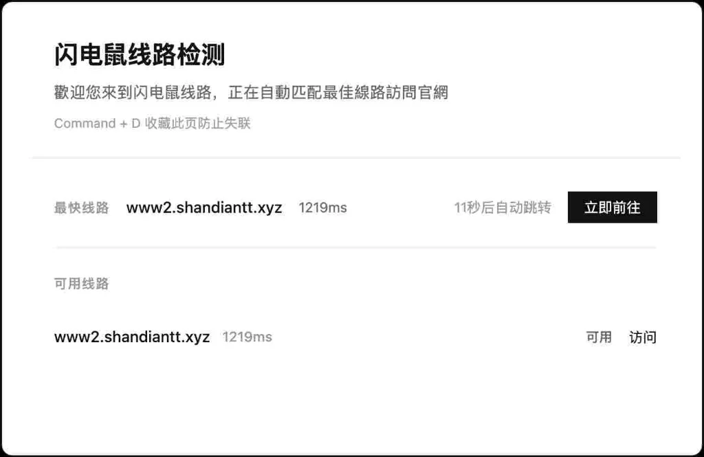 闪电鼠线路智能检测与官网注册入口